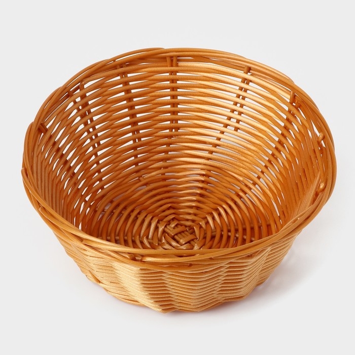 Корзинка для подачи Доляна «Плетёнка», 17×7 см, цвет коричневый Корзинка для подачи Доляна «Плетёнка», 17×7 см, цвет коричневый