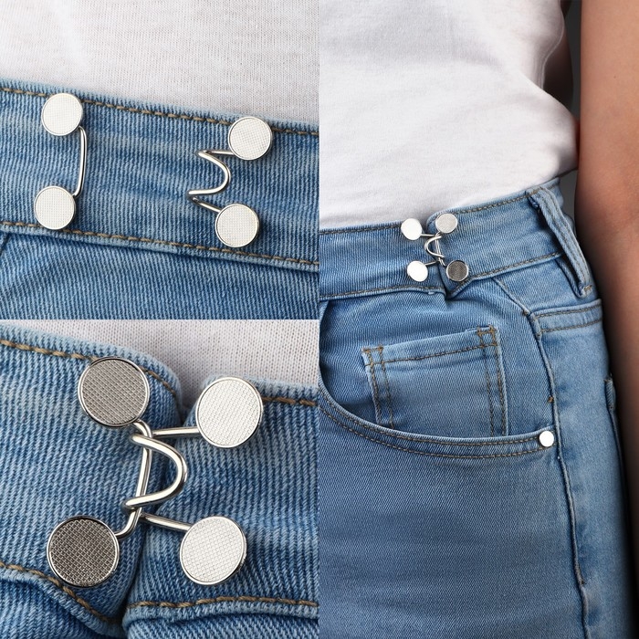 Крючок для сужения пояса, 1 шт = 10 частей, 5 × 5 см, цвет серебряный Крючок для сужения пояса, 1 шт = 10 частей, 5 × 5 см, цвет серебряный