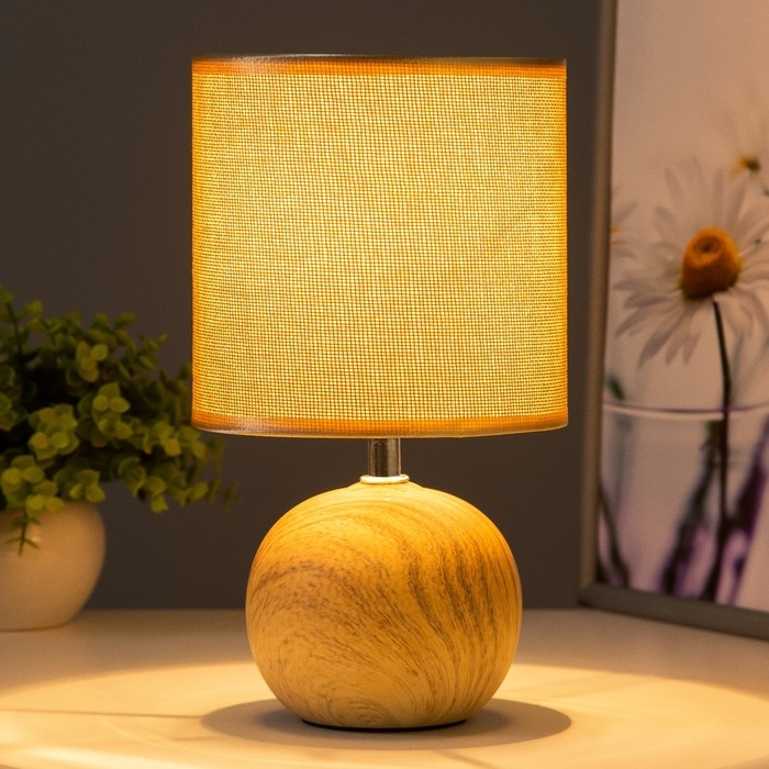 Настольная лампа Настольная лампа "Линен" E14 40Вт коричневый 15х15х28 см RISALUX