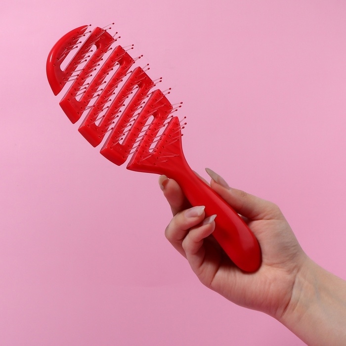 Расчёска массажная, вентилируемая, 8 &times; 23,5 см, цвет МИКС
