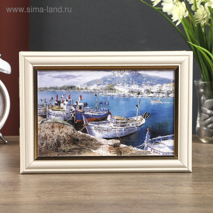 Ключница Ключница "Белые лодочки" 15х21 см молочный дуб