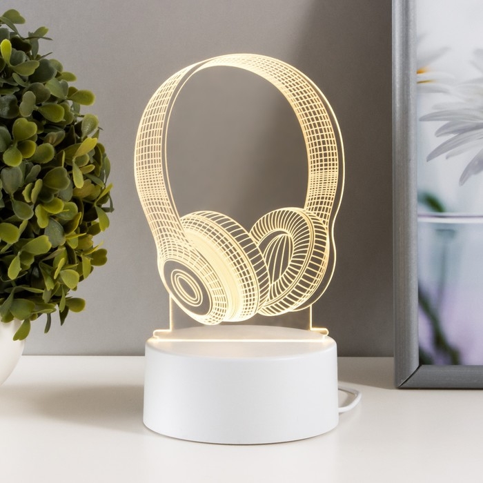 Ночник Ночник "Наушники" LED 3000K USB 10.2х17.9 см