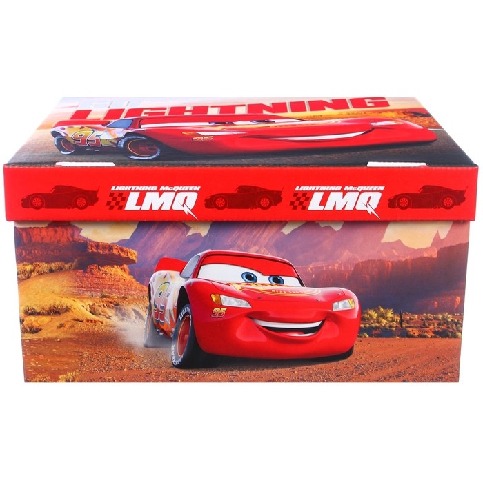 Подарочная коробка с крышкой, складная, 31х25.5х16 см, Тачки