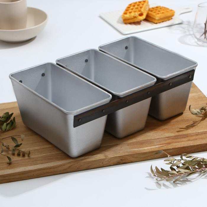 Хлебная форма Л-7, 22,5×11,5×12,2 см, 3-х секционная Хлебная форма Л-7, 22,5×11,5×12,2 см, 3-х секционная