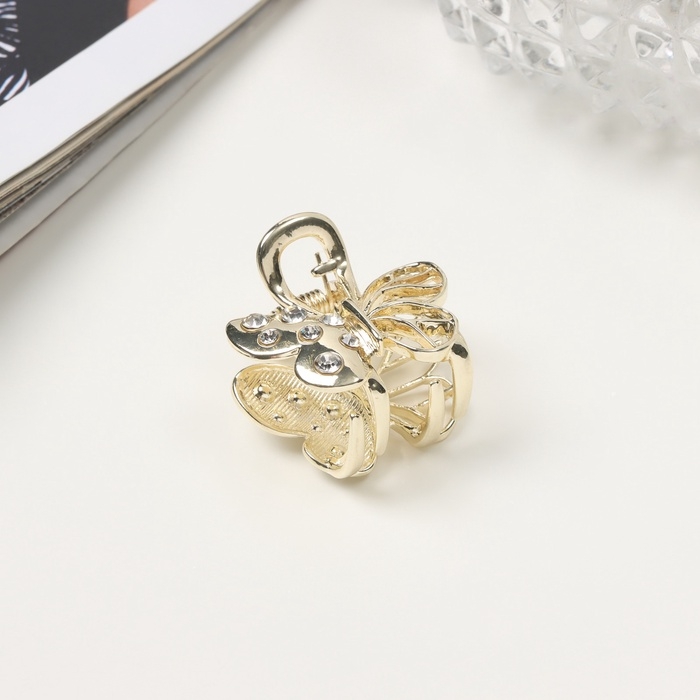 Краб для волос "Оливия" бабочка, 2,5 см, золото