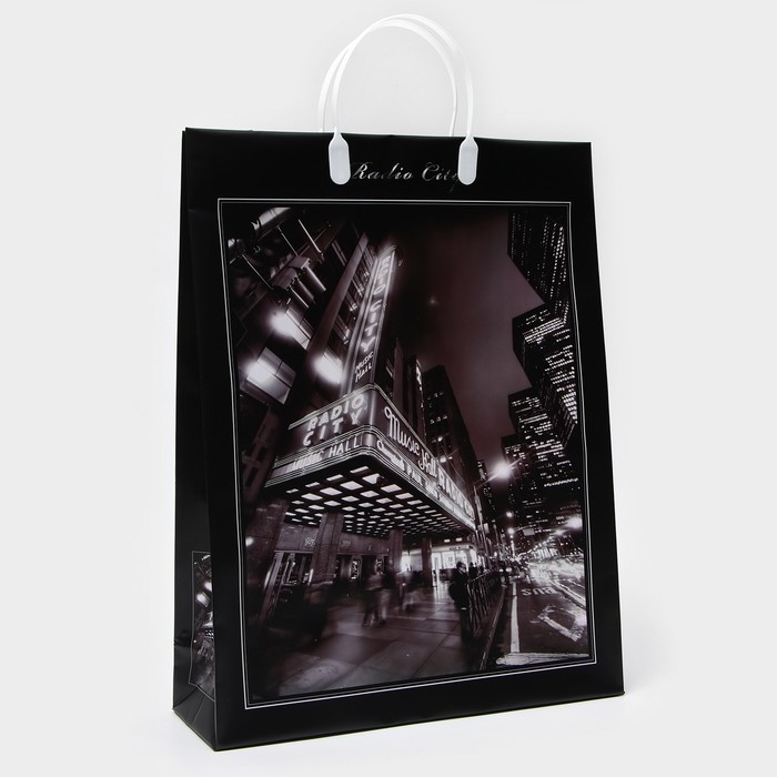 Пакет Пакет "Ночной город", мягкий пластик, 42 x 32 см