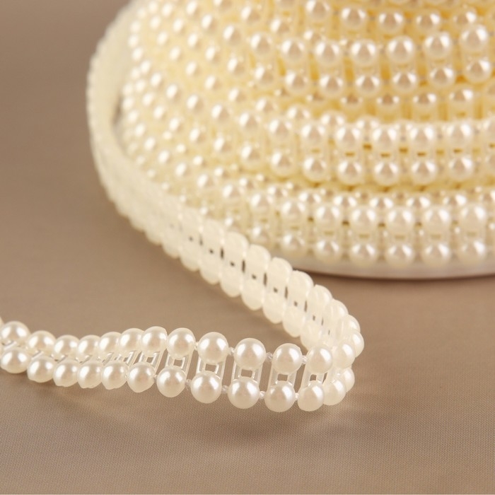 Жемчуг на нитях, плоский, 7 мм, 9 ± 1 м, цвет молочный Жемчуг на нитях, плоский, 7 мм, 9 ± 1 м, цвет молочный