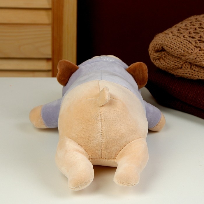 Мягкая игрушка «Мопс», 30 см, цвет голубой