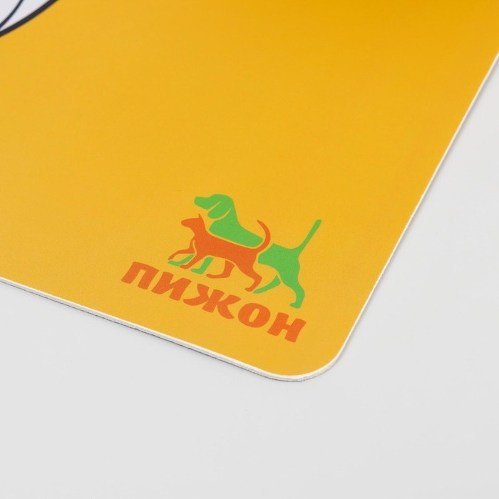 Коврик под миску  Коврик под миску "Пижон" с нескользящим основанием 43 х 28 см "Я жду свою еду"