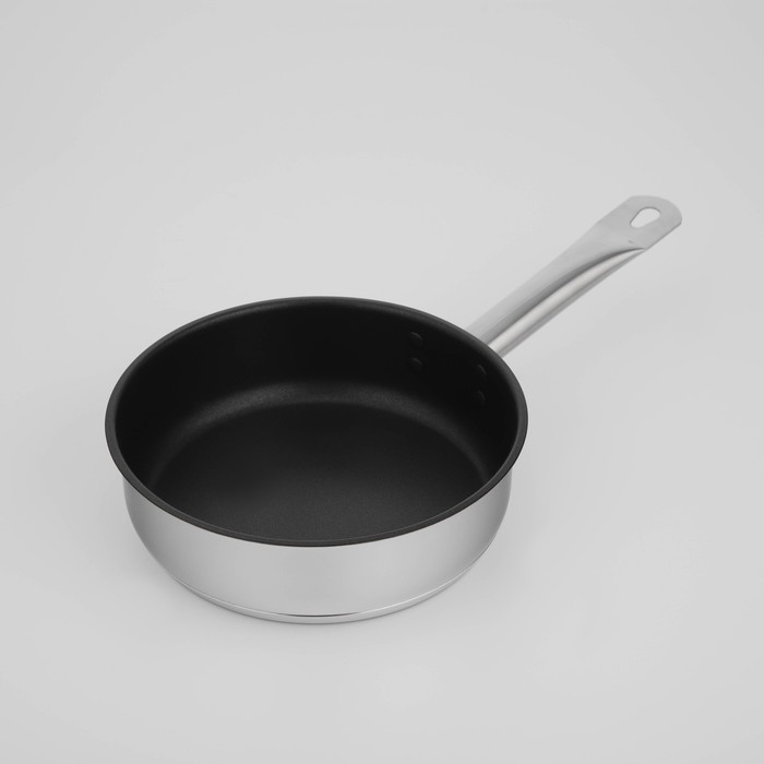 Сковорода «Общепит», d=20 см, h=6 см, корпус 0,6 мм, дно ТРС 3,5 мм, антипригарное покрытие, индукция