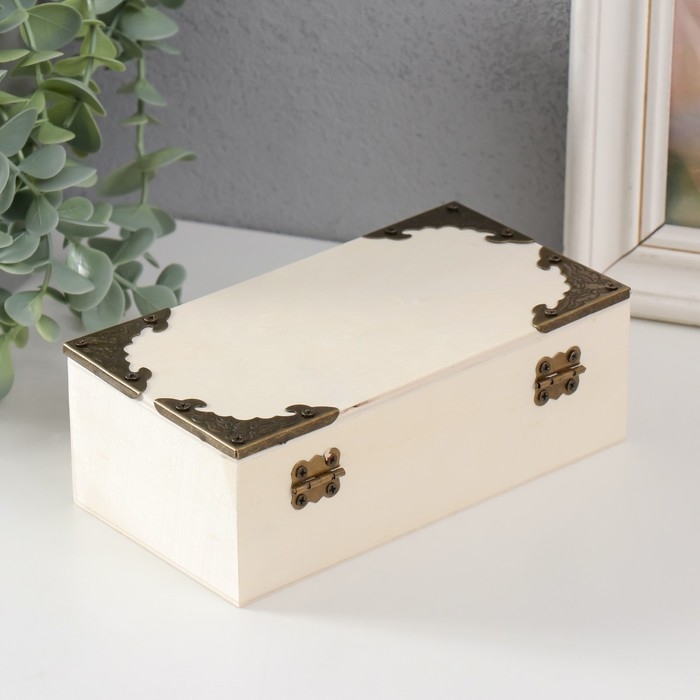 Шкатулка для росписи дерево Шкатулка для росписи дерево "С уголками" 5,5х16х8,5 см