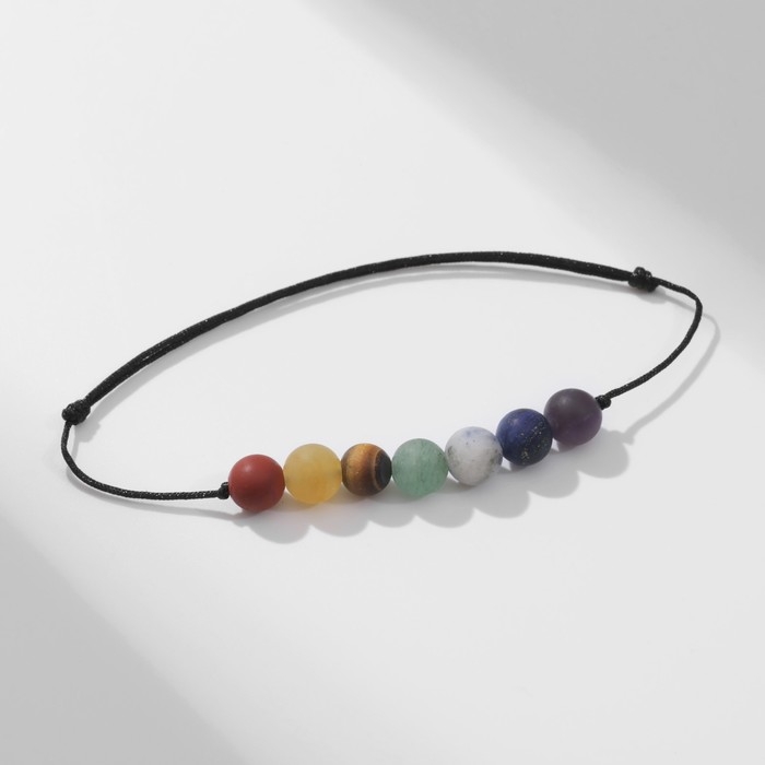 Браслет желаний «7 чакр» на чёрной нити, длина регулируется Браслет желаний «7 чакр» на чёрной нити, длина регулируется