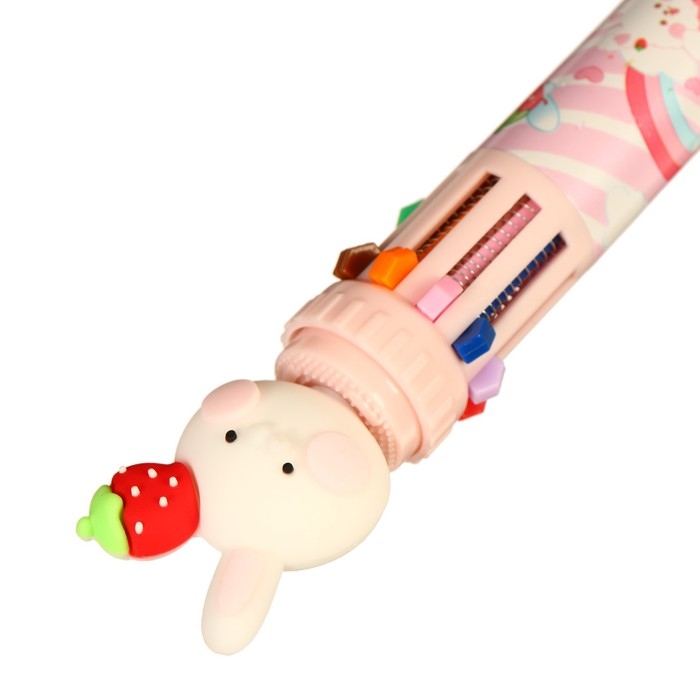 Ручка шариковая Ручка шариковая "Зайчик" 10-цветная, 0.5 мм, МИКС (штрихкод на штуке)