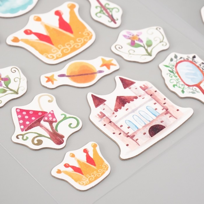 Наклейки для творчества Наклейки для творчества "Цветочное королевство" набор 2 листа 22х12,5 см