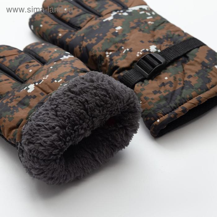 Перчатки зимние мужские MINAKU  Перчатки зимние мужские MINAKU "Хаки", цв.зеленый, р-р 9 (27 см)