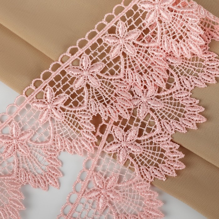Кружево гипюровое, 49 мм × 11 ± 1 м, цвет нежно-розовый Кружево гипюровое, 49 мм × 11 ± 1 м, цвет нежно-розовый