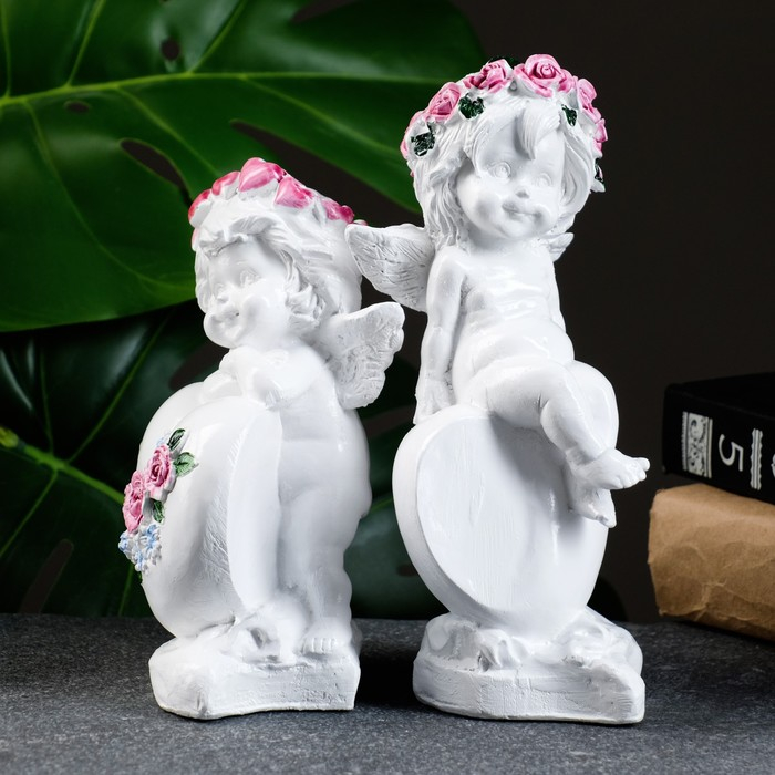 Фигура Фигура "Ангелы с сердечком" набор, 18х14см