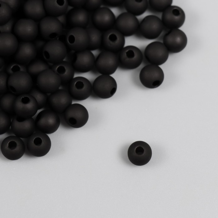 Набор матовых бусин Набор матовых бусин "Астра" 6 мм, 20 гр, чёрный