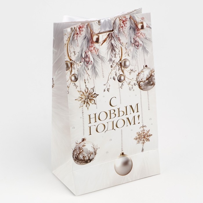 Пакет подарочный новогодний с лентой «Вошебный Новый год», 13 х 23 х 7 см , Новый год Пакет подарочный новогодний с лентой «Вошебный Новый год», 13 х 23 х 7 см , Новый год