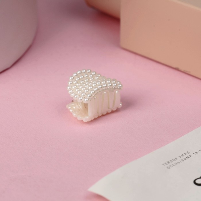 Краб для волос  Краб для волос "Беатрис" (набор 8 шт) дуга, 2 см, белый