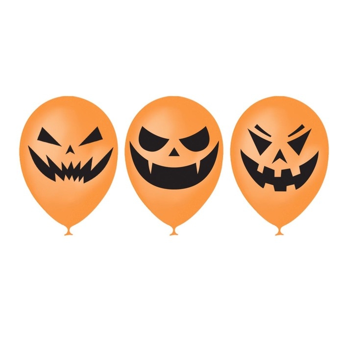 Воздушный шар латексный 12" &laquo;Cтрашные тыквы&raquo;, 15 шт., МИКС