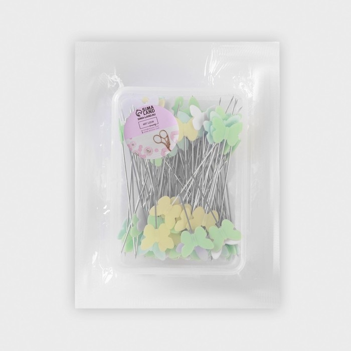 Булавки для квилтинга «Бабочки», 53 мм, 100 шт, цвет разноцветный