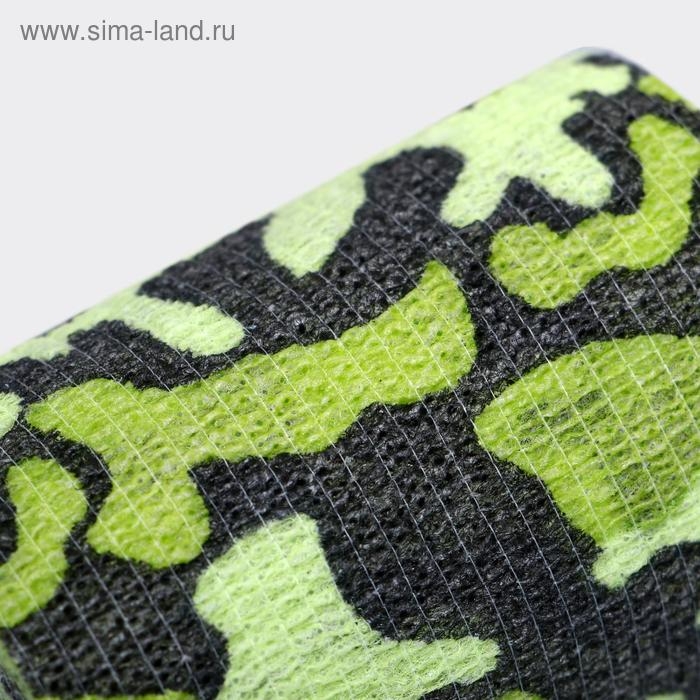 Бинт самофиксирующийся  Бинт самофиксирующийся "Камуфляж", 7,5 см, макс. растяжимость 4,5 м, зелёный