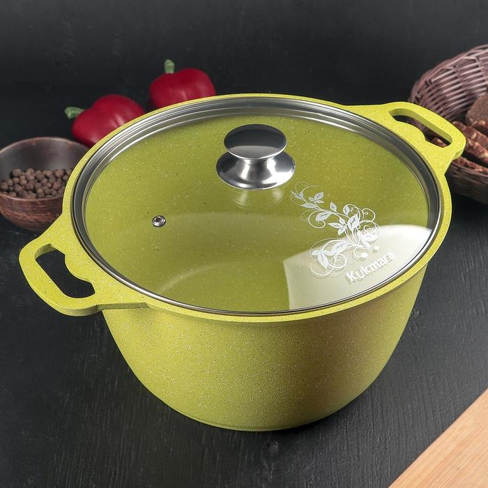 Кастрюля Trendy style, 6 л, антипригарное покрытие, цвет зелёный Кастрюля Trendy style, 6 л, антипригарное покрытие, цвет зелёный