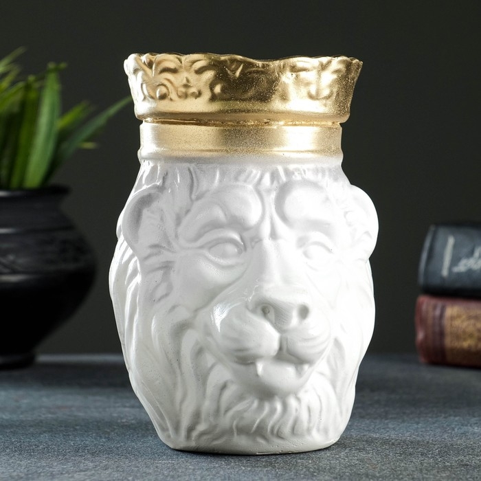 Копилка Копилка "Лев в короне" белый, 16см