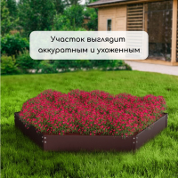 Клумба оцинкованная, d = 140 см, h = 15 см, шоколад, Greengo