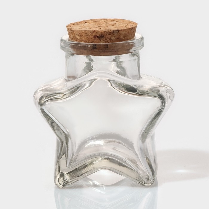 Набор стеклянных баночек для сыпучих продуктов с пробковой крышкой Доляна «Парфе. Звезда», 50 мл, 6,6×6,8×3,9 см, 12 шт Набор стеклянных баночек для сыпучих продуктов с пробковой крышкой Доляна «Парфе. Звезда», 50 мл, 6,6×6,8×3,9 см, 12 шт