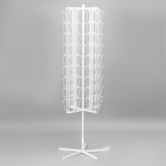 Буклетница вращающаяся для открыток, напольная, 108 карманов (54 А5, 54 А6), 55,8×61,4×173,3 см, цвет белый Буклетница вращающаяся для открыток, напольная, 108 карманов (54 А5, 54 А6), 55,8×61,4×173,3 см, цвет белый