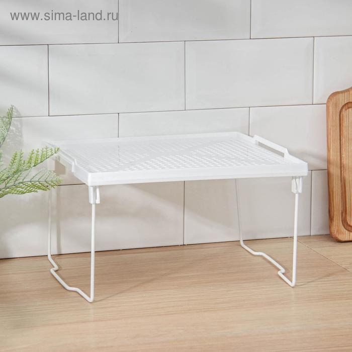 Подставка на металлических ножках «Лофт», 29,5×26×17,2 см, цвет белый Подставка на металлических ножках «Лофт», 29,5×26×17,2 см, цвет белый