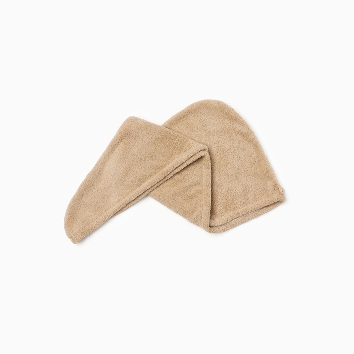 Чалма для сушки волос Этель, цв. светло-коричневый, 65*25 см, 100% п/э, 280 г/м2 Чалма для сушки волос Этель, цв. светло-коричневый, 65*25 см, 100% п/э, 280 г/м2