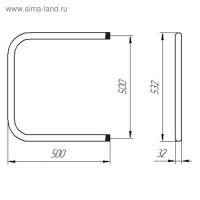 Полотенцесушитель водяной ТЕРА, П-образный, 500х500 мм, D=32 мм