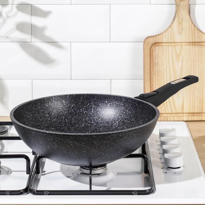 Сковорода «Гранит Star», d=28 см, съёмная ручка, антипригарное покрытие, тёмно-синий Сковорода «Гранит Star», d=28 см, съёмная ручка, антипригарное покрытие, тёмно-синий