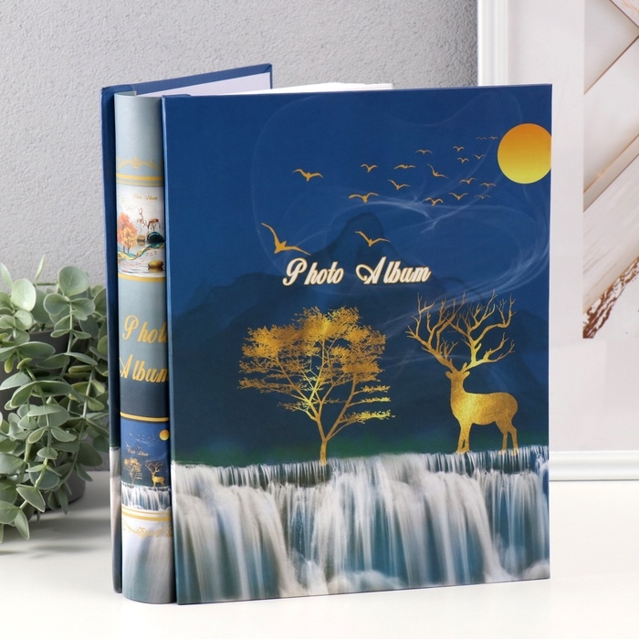 Фотоальбом на 200 фото 13х18 см Фотоальбом на 200 фото 13х18 см "Олень у водопада" в коробке 29,5х23х5,5 см