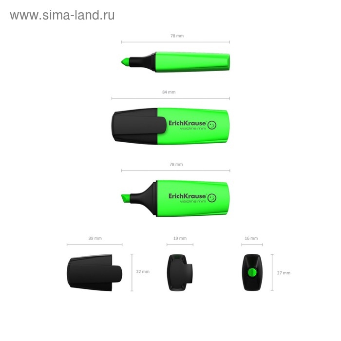 Маркер текстовыделитель ErichKrause Visioline Mini, 0.6-5.2 мм, флуоресцентные чернила на водной основе, зелёный Маркер текстовыделитель ErichKrause Visioline Mini, 0.6-5.2 мм, флуоресцентные чернила на водной основе, зелёный