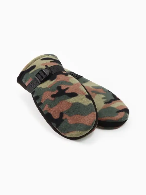 Варежки зимние мужские флисовые р-р 25 см цв.хаки