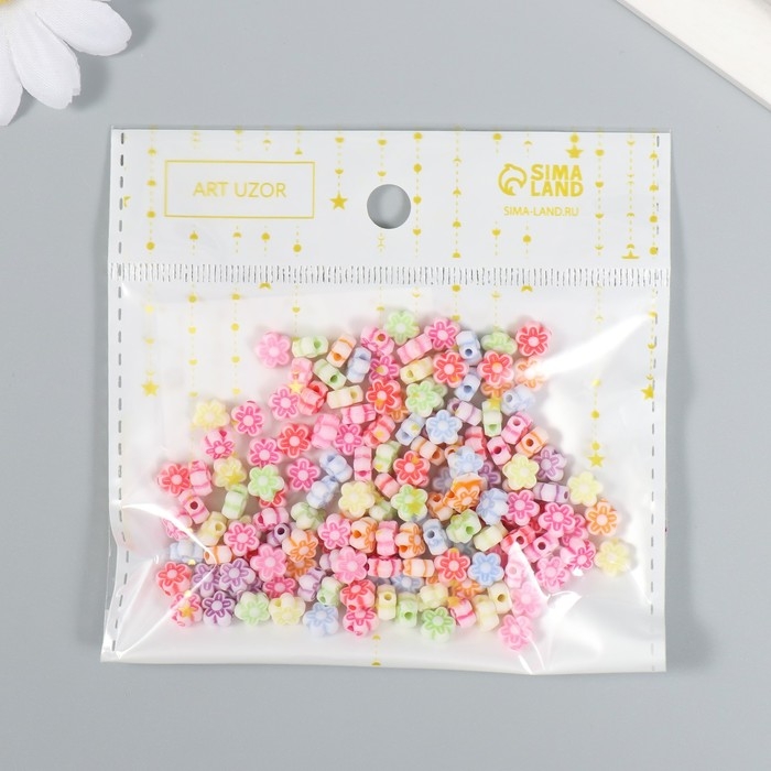 Бусины для творчествах пластик Бусины для творчествах пластик "Цветочки" (набор 150 шт) 0,6х0,6 см