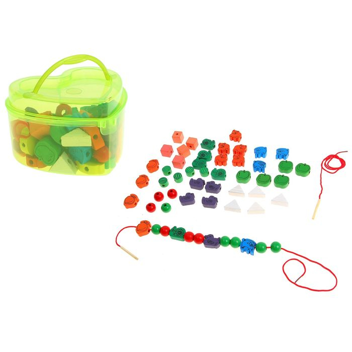 Шнуровка  Шнуровка "Учимся считать", 50 элементов, цвета МИКС