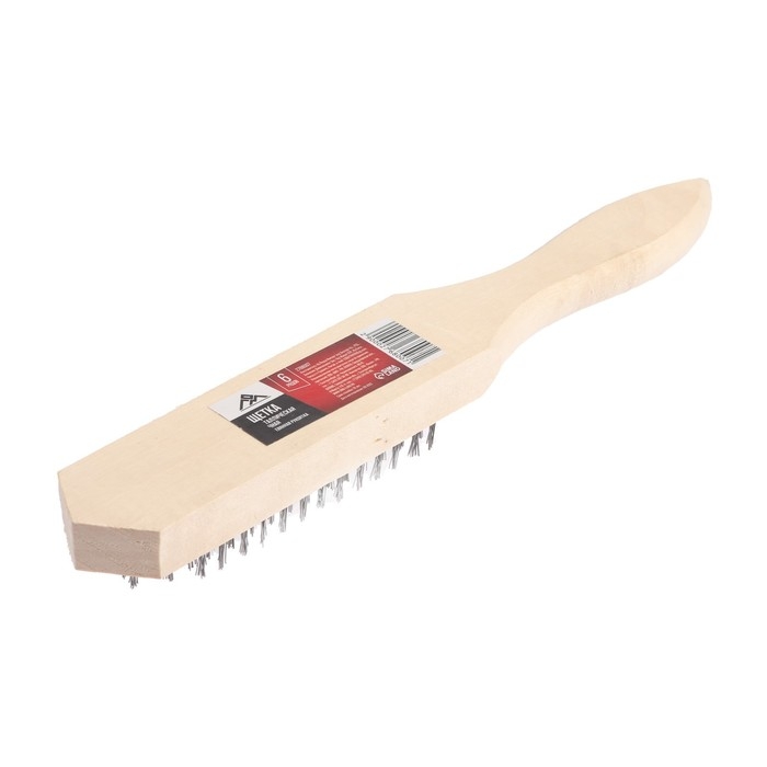 Щетка металлическая ручная ЛОМ, деревянная рукоятка, 6-рядная Щетка металлическая ручная ЛОМ, деревянная рукоятка, 6-рядная