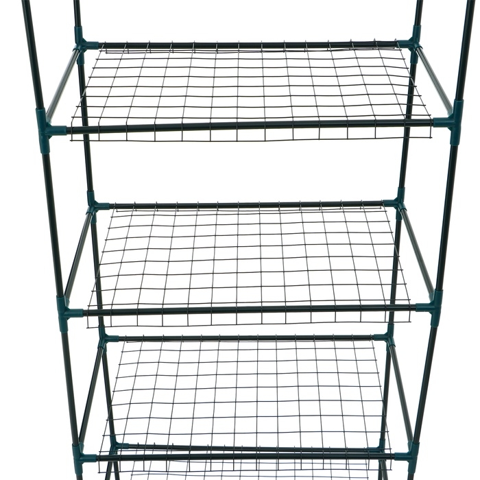 Стеллаж для рассады, 5 полок, 190 × 40 × 65 см, металлический каркас d = 12 мм, без чехла, Greengo