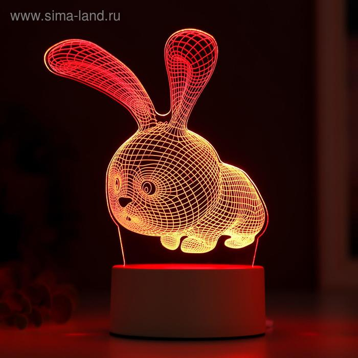 Светильник  Светильник "Кролик" LED RGB от сети 9,5х14х19 см RISALUX