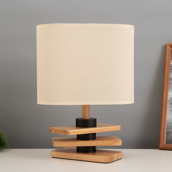 Лампа настольная Лампа настольная "Картер" 1х40Вт Е27 светлое дерево 12х25х33,5см