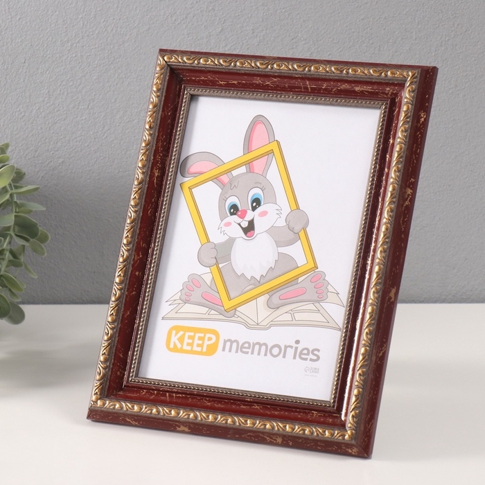 Фоторамка пластик Фоторамка пластик "Вавилон" 15х21 см, красно-бордовый