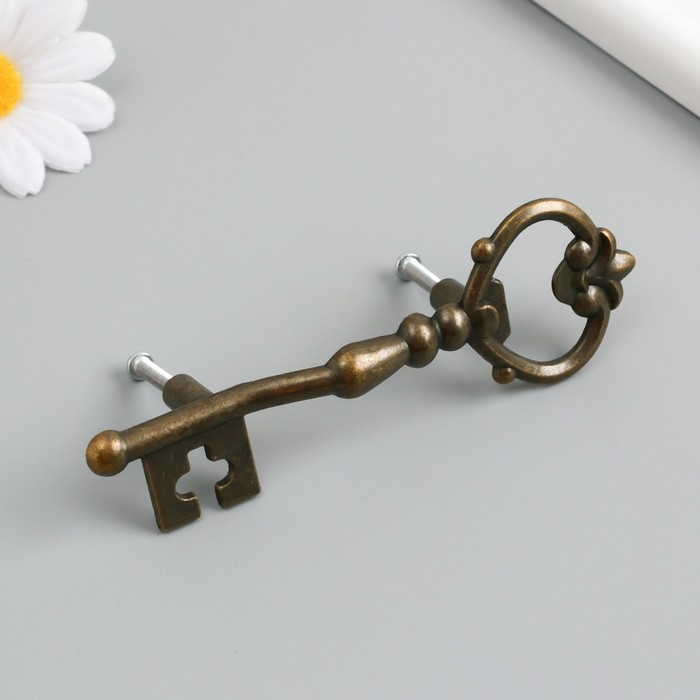 Ручка для шкатулки металл Ручка для шкатулки металл "Ключ" бронза 12х3,8х5,8 см