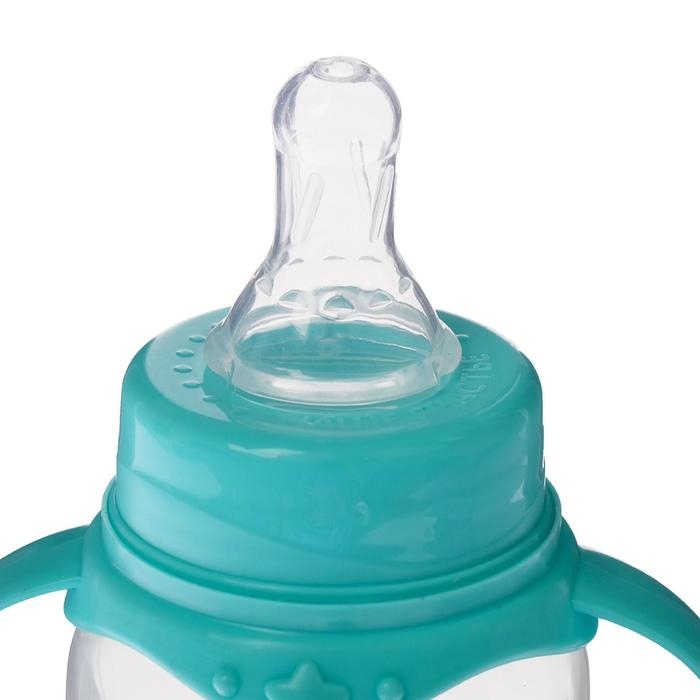 Бутылочка для кормления «Волшебная пони», классическое горло, с ручками, 250 мл., от 3 мес, цвет бирюзовый Бутылочка для кормления «Волшебная пони», классическое горло, с ручками, 250 мл., от 3 мес, цвет бирюзовый