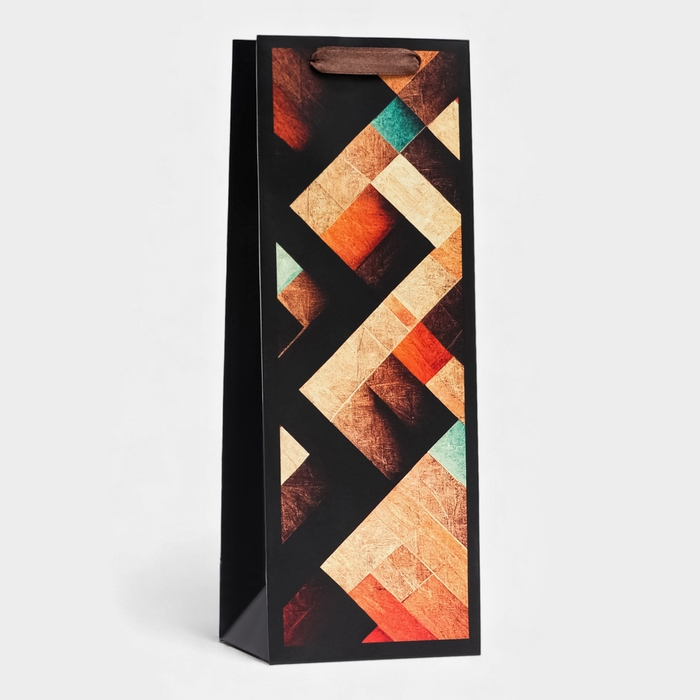 Пакет ламинированный под бутылку "Абстракция",13 х 36 х 10 см