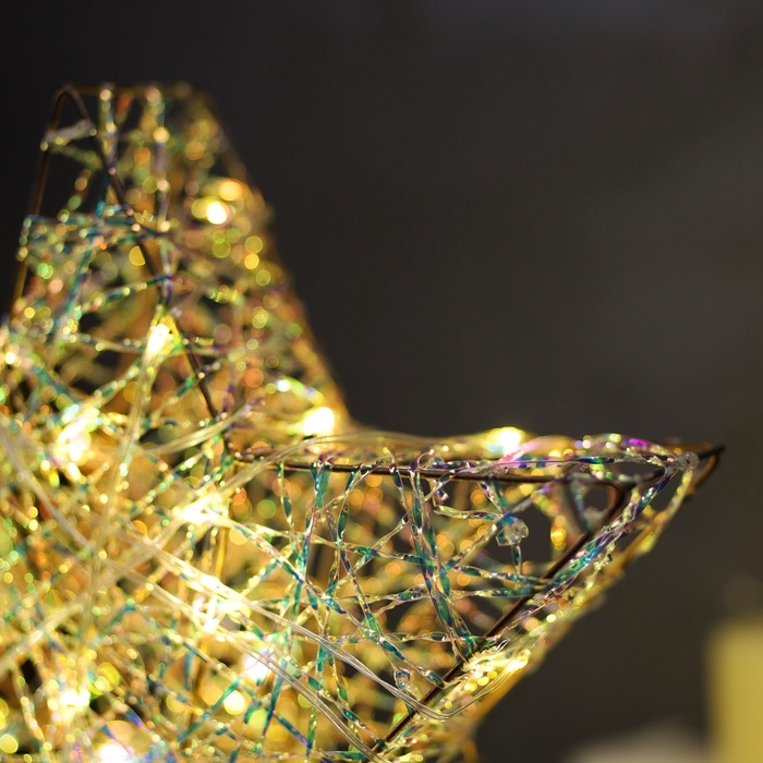 Фигура световая Фигура световая "Звезда плетенная", 30х30х7 см, 30 LED, батарейки ААх3 (не в комплекте), свечение тёплое белое